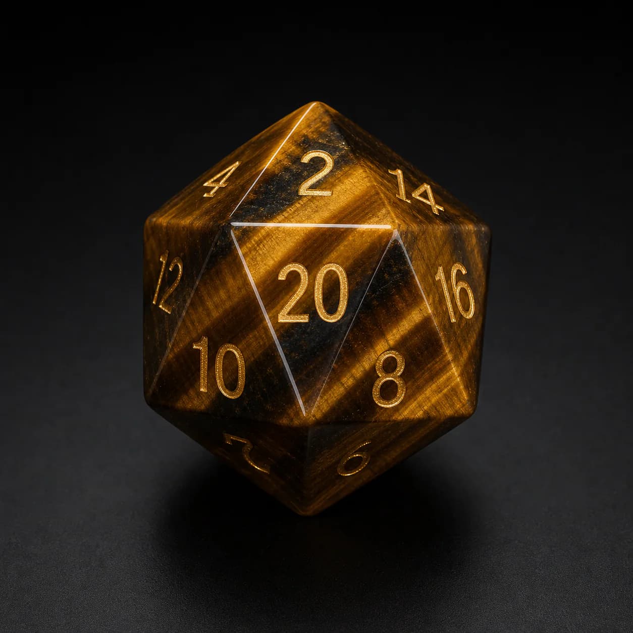 Tiger eye gemstone die with warm natural bands